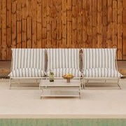 Zestaw Ogrodowy Z Modułową Sofą 3-częściową I Rozkładanym Stolikiem Bocznym Amaro Kremowa Tapioca - Dark Blue - Sklum