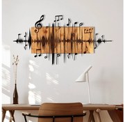 Dekoracja ścienna 90x47 cm notatki drewno/metal