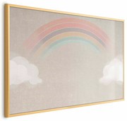 Plakat Tęcza w deszczu 30x21 cm z ramą złotą bez marginesu ARTGEIST B