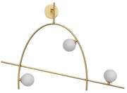 Lampa ścienna Freedom, kolor złoty, lampa LED, trzy białe klosze, kinkiet