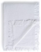Biała narzuta z bawełny z recyklingu 260x280 cm Honeycomb – Ixia