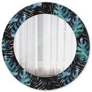 Egzotyczne liście Lustro dekoracyjne okrągłe