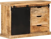 Bufet z litego drewna mango surowego 80x30x55 cm - przestronna przestrzeń do przechowywania, unikalny i naturalny design