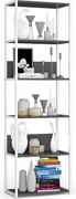 Regał loft AKORD metalowy Biały 60 cm kolor Szary mat 6 półek 60x32x192 cm