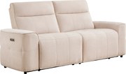 Kanapa 3-osobowa z elektryczną funkcją relaksu z beżowej tkaniny szenilowejSCAMOCO