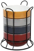 Miski śniadaniowe na metalowym stojaku, 500 ml, 4 sztuki w komplecie