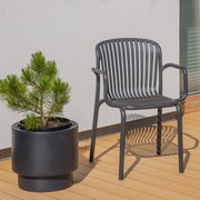Krzesło ogrodowe z podłokietnikami Brene Carbon FERNE