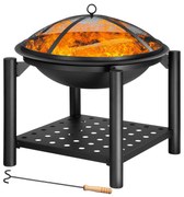 Gardebruk Palenisko z miejscem na drewno FIRE, Ø55cm, czarna