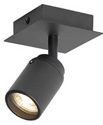 Nowoczesny reflektor łazienkowy czarny kwadratowy IP44 - Ducha