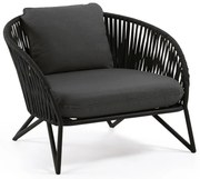 Czarny fotel ogrodowy Kave Home Branzie