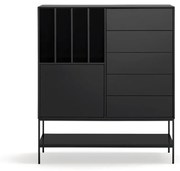 Czarna szafka 120x140x45 cm Platt – Teulat