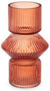 Szklany wazon ryflowane szkło, 9,5 x 16,5 cm