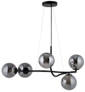 Lampa wisząca - Vena 5, szare kule - nowoczesne oświetlenie wnętrza, 33679
