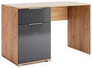 Skandynawskie biurko z szafką dąb craft + lava mat S3-E71