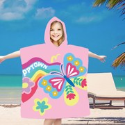 Dzieci ponczo BUTTERFLY różowe 60x90 cm