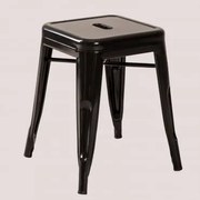 Niski Stołek 45 Cm Sztaplowany Ze Stali Lix Czarna - Sklum