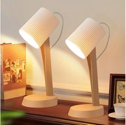 NETTLIFE Lampa stołowa do salonu Lampa nocna z kablem 37,4 cm Zestaw 2 małych lamp E14 Nowoczesne brązowe lampy stołowe