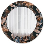 Ciemne tropikalne liście Lustro dekoracyjne okrągłe