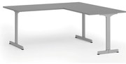 Narożne biurko PRIMO BETA L, 180x180 cm, L/P, szara podstawa, grafit