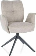 Krzesło tapicerowane WING BREGO jasnobeżowe obracane SIGNAL