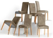 Restilo Pokrowiec na krzesło Sento beżowy, 48 x 48x 58 + 10 cm, zestaw 6 szt.