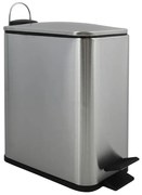 Stalowy kosz na śmieci z pedałem w kolorze matowego srebra 5 l Erik – Spirella