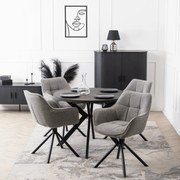 Krzesło Tapicerowane Obrotowe PEONY Szare Nowoczesne Loft