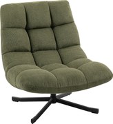 HOMCOM Fotel obrotowy lounge z szerokim siedziskiem, wodoodporna optyka chenille, skrzyżowane stalowe nogi, Zielony