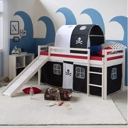 Łóżko piętrowe 90x200 cm Czarny pirat