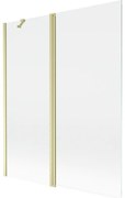 Mexen Mist parawan nawannowy 2-skrzydłowy 140 x 150 cm, transparent, złoty szczotkowany - 8A9-140-011-55-00