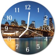 Zegar szklany okrągły Most architektura