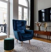 Fotel do salonu ARTI VELVET granatowy ELTAP