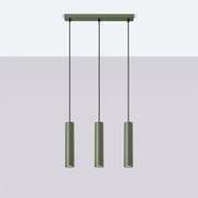 Lampa wisząca LAGOS 3L zielona oliwka SOLLUX  LIGHTING
