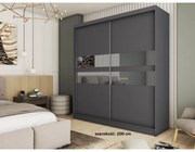 Dwudrzwiowa szafa przesuwna Figo grafit 200 cm lakobel do wyboru