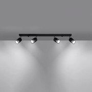 Plafony nowoczesny Alvor, stal - 4 źródło światła 3000K - L.81 x H.18 cm - czarny/chrom