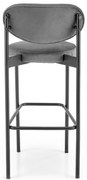 H108 hoker popielaty tapicerowany, stołek barowy, oparcie