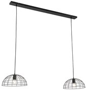 Industrialna lampa wisząca czarna 2-światłowa - HanzePrzemysłowy Oswietlenie wewnetrzne
