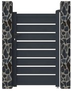 Furtka rozwierna PRIMO, ażurowa, z aluminium w kolorze antracytowym – 100 × 158 cm (szer. × wys.)