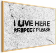 Plakat Respect 30x21 cm z ramą złotą bez marginesu ARTGEIST B