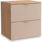 Szafka pod umywalkę WENA, ryflowane fronty, Willy, 60x60x47 cm, Kaszmir/Orzech