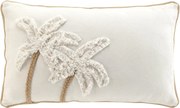 Bawełniana poduszka dekoracyjna z tuftowaną palmą, 30 x 50 cm