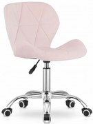 Różowy pikowany fotel obrotowy - Infis 4X