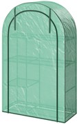 Outsunny Mini szklarnia, 4-poziomowa szklarnia z folii plastikowej, przenośna, drzwi rolowane, 100 x 45 x 160 cm, Zielona