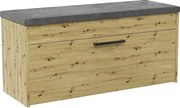 Szafka na Obuwie Parma | Dąb Artisan | 100x35x49 | Szafka na obuwie z siedziskiem i schowkiem