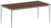 Stół konferencyjny do biura PRIMO ACTION, 180x90 cm, szaro-srebrna podstawa, czereśnia