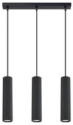 Lampa wisząca KARBON 3L czarna ryflowana SOLLUX  LIGHTING