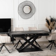 Stół Rozkładany Prostokątny IBIZA 160-240 cm Ceramiczny Czarny Marmur do Jadalni Nowoczesny Loft