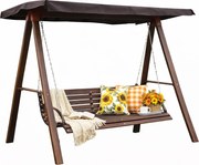 Drewniana huśtawka ogrodowa orzech W6-W83