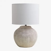 Lampa Stołowa Uvalin 45cm Ceramiczno-lniana Grey - Sklum