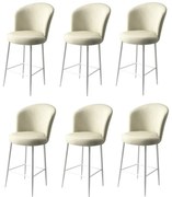 Zestaw krzeseł barowych Fora Cream and White, 6 szt., 6 szt.